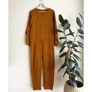 Lululemon Womens Woven Air Zippered Jumpsuit Size 6 Athleisure Utility Orange